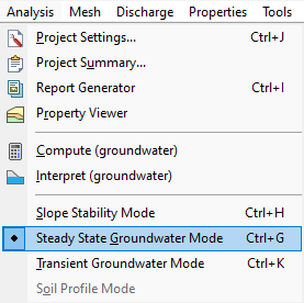 Analysis Modes Dropdown 