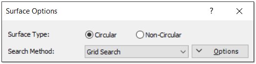Surface Optiosn Dialog