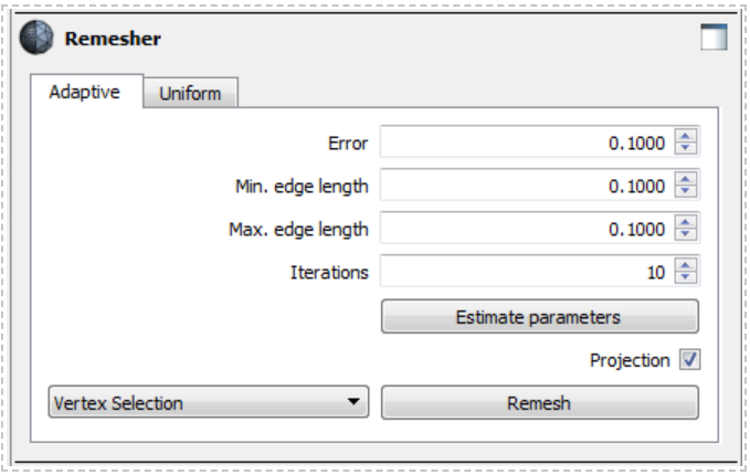 Remesher Dialog