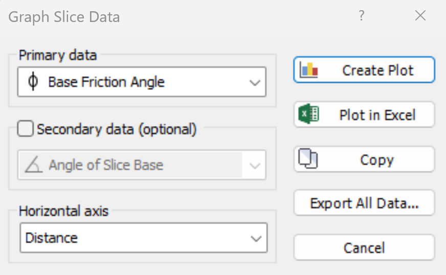 Graph Slice Data Dialog