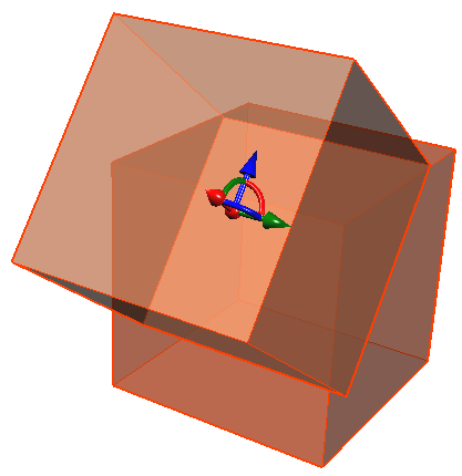 Freehand transform option used to translate and rotate a cube