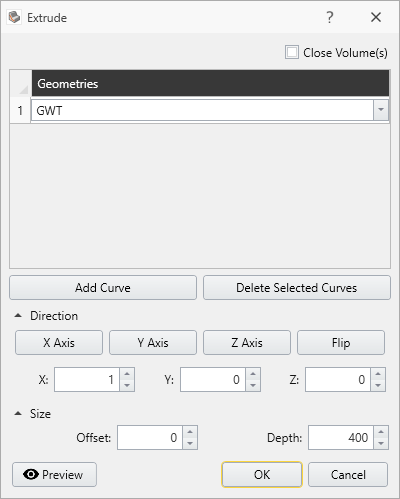 Extrude Dialog