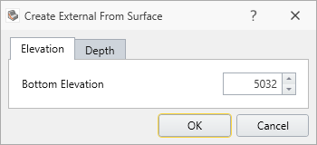 Create External From Surface dialog - Elevation tab