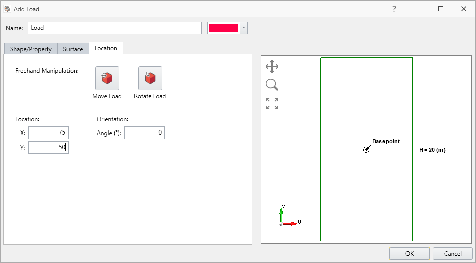 Add Load Dialog - Location Tab