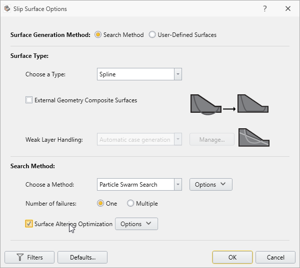 Slip Surface Options Dialog