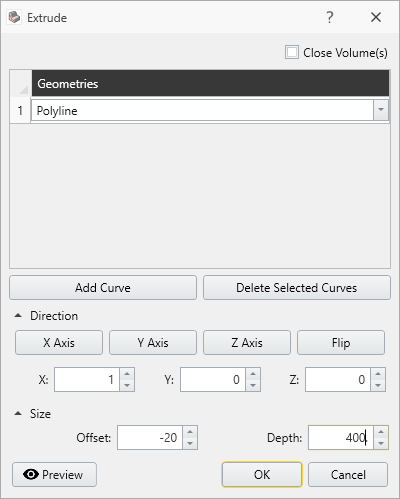 Extrude Dialog
