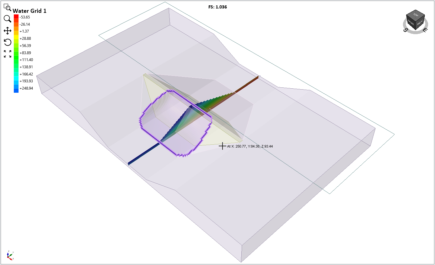 Pore Water Pressure Contours Model View