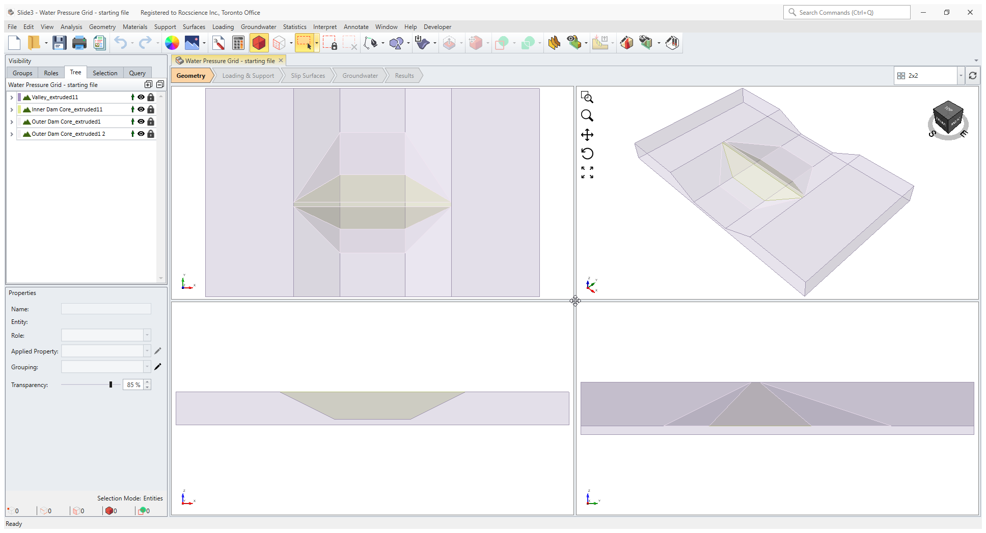 Water Pressure Grid Model Start View