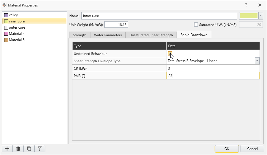 Material Properties Dialog