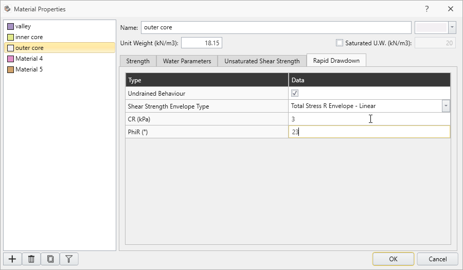 Material Properties Dialog