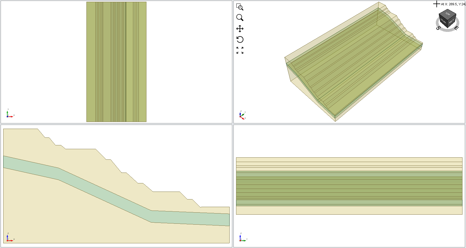 2D Extruded Slope with Anisotropic Strength Weak Layer