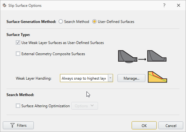 Slip Surface Options Dialog