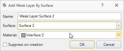 Add Weak Layer By Surface Dialog
