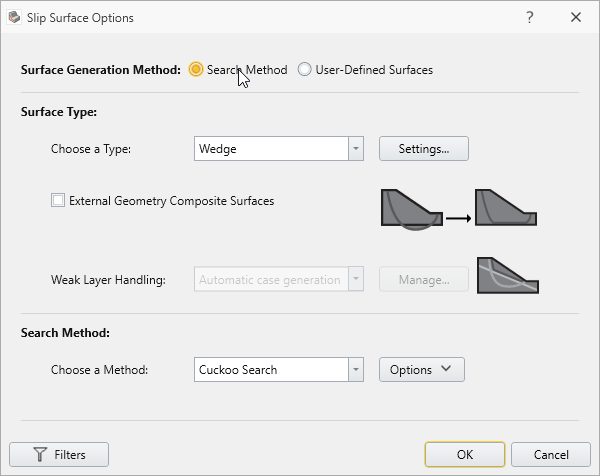 Slip Surface Options Dialog