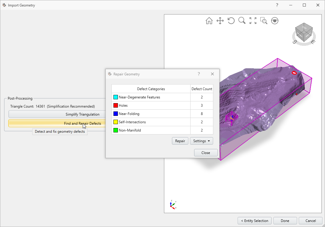 Repair Geometry Dialog