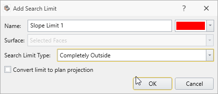 Add Search Limit Dialog