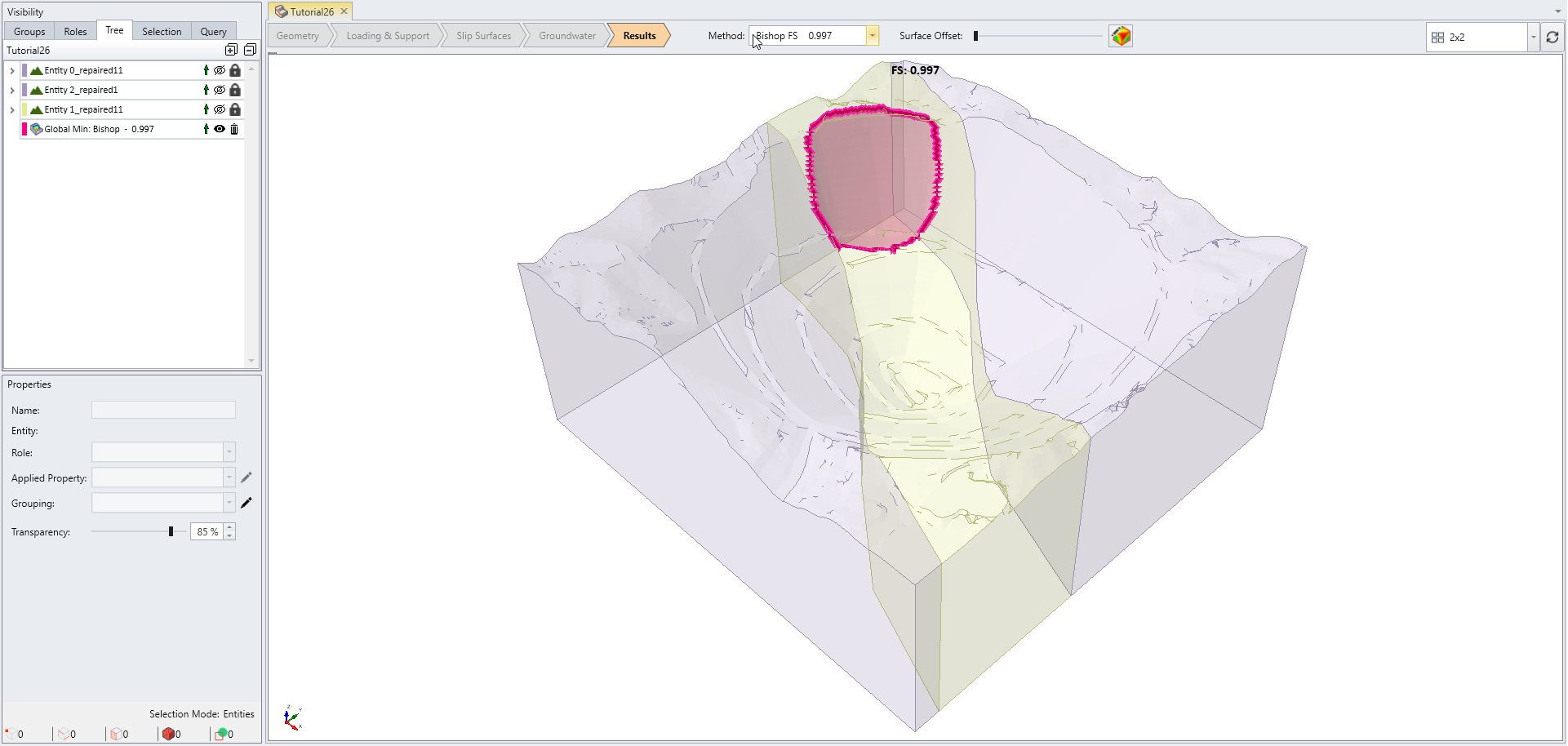 Global Minimum Surface Model View
