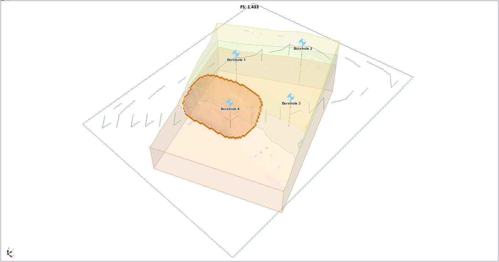 Model with Boreholes View