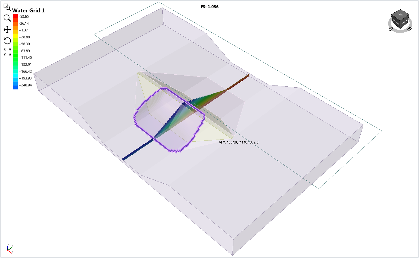 Pore Water Pressure Contours Model View