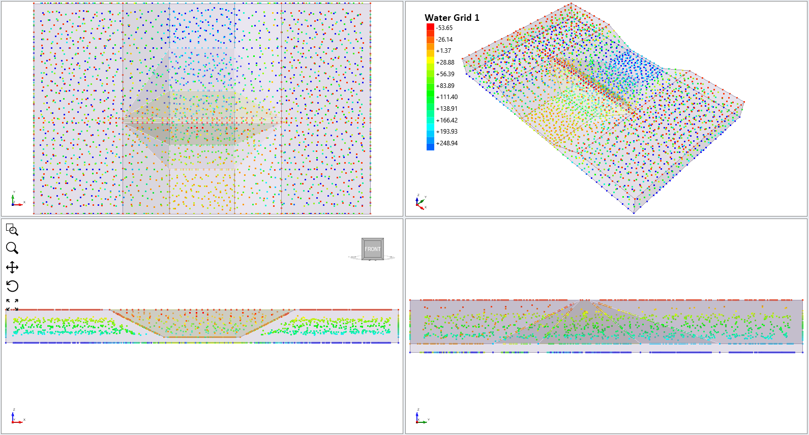 Water Pressure Grid Blue Points Model View