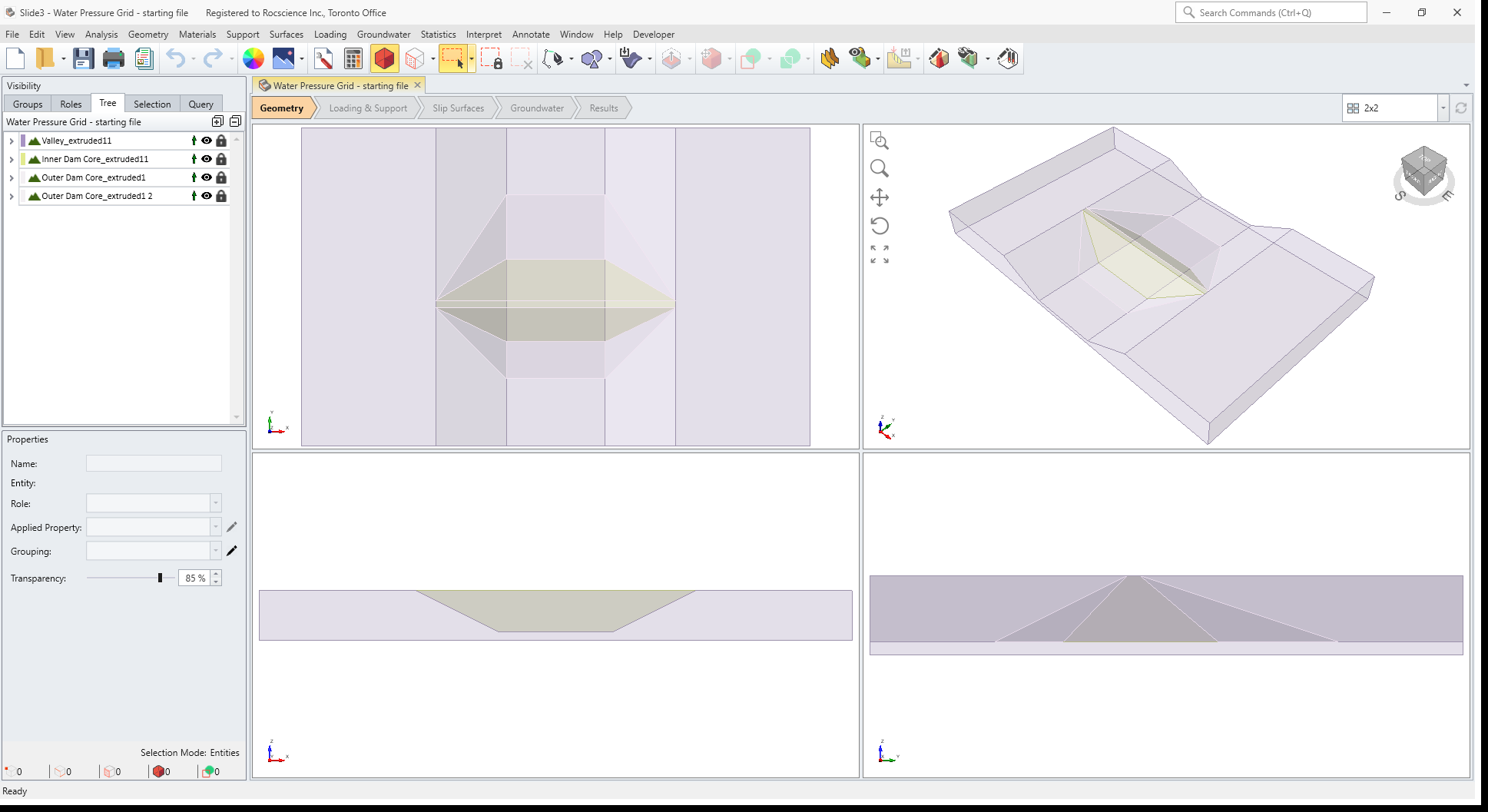 Water Pressure Grid Model Start View