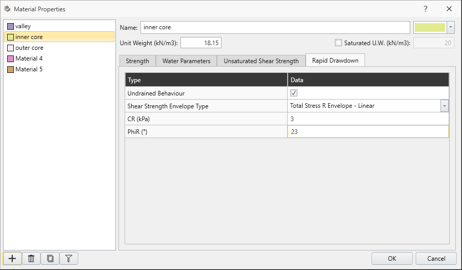 Material Properties Dialog