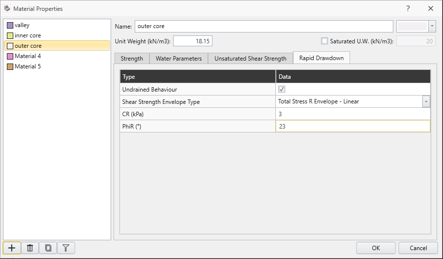 Material Properties Dialog