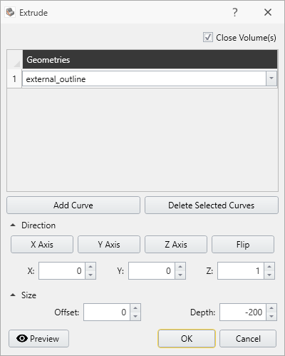 Extrude Dialog