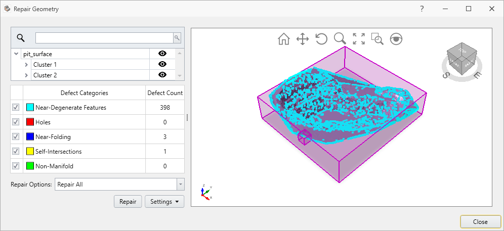 Repair Geometry Dialog