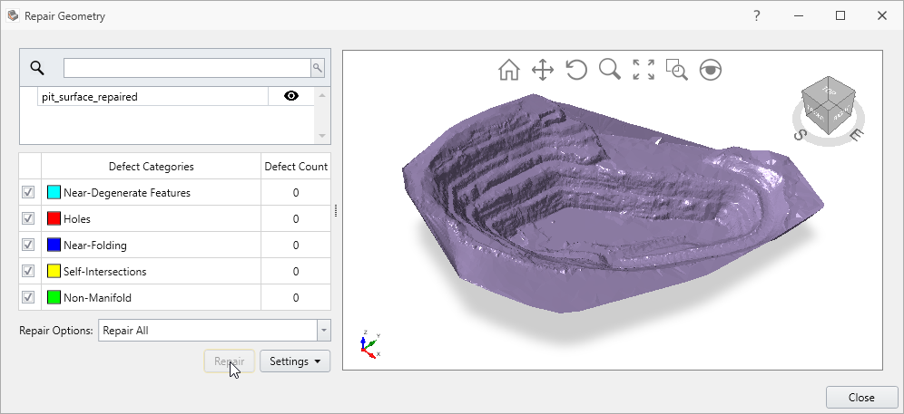 Repair Geometry Dialog