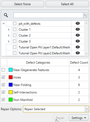 Repair Options Dropdown