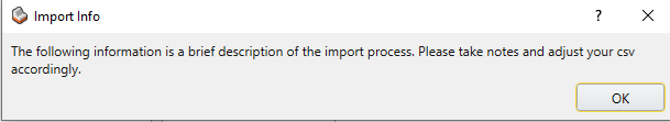 Import Info Dialog