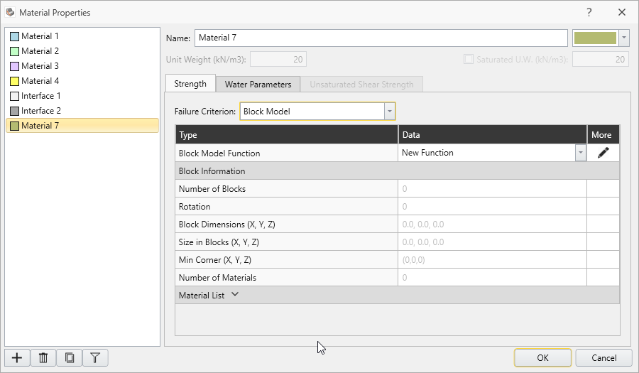 Material Properties Dialog