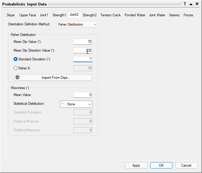 SWedge Probabilistic Input Data Joint 2 tab