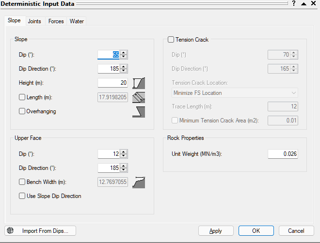 Combinations Input Data