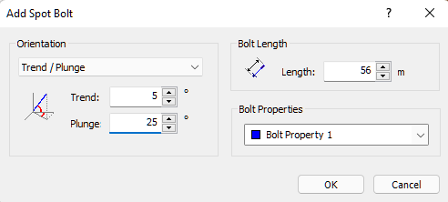 Add Spot Bolt dialog