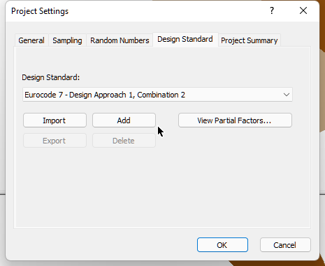 Project Settings dialog