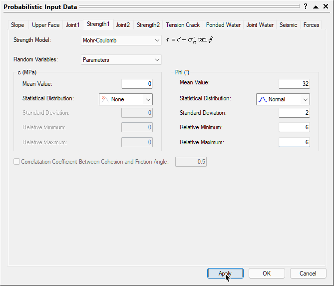 Probabilistic Input Data strength 1