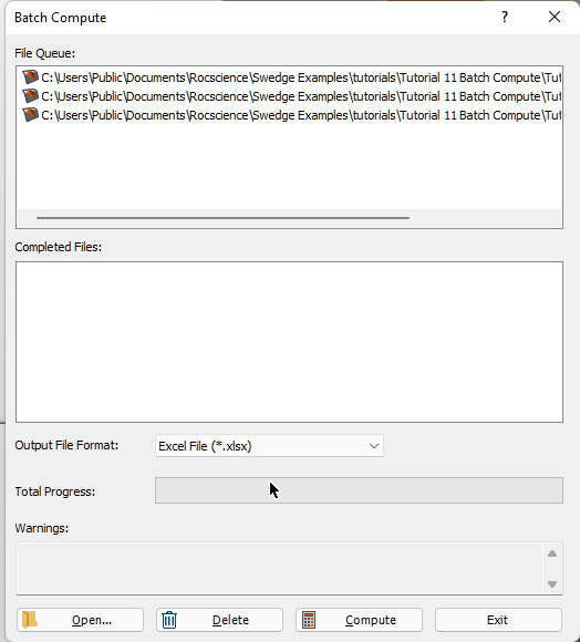 Excel file format batch compute