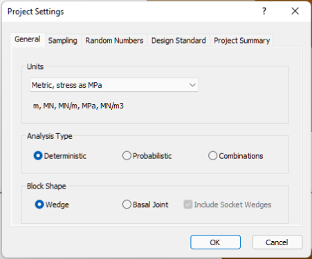 Project Settings dialog