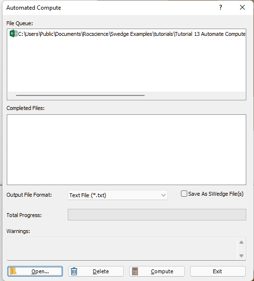 File Queue list Excel