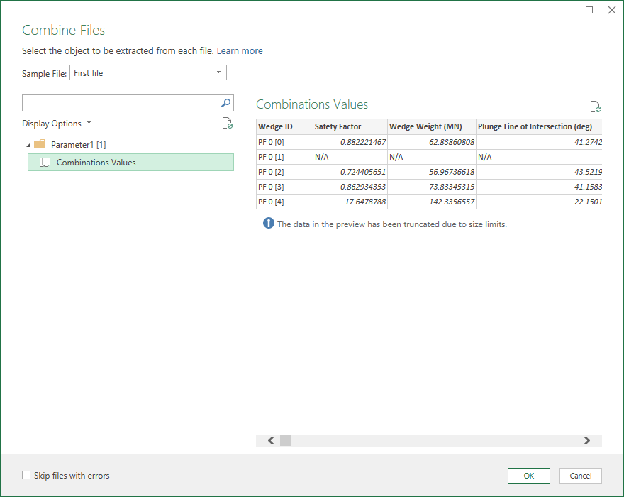 Combine Combinations Values