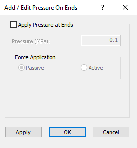 Add/Edit Pressure on Ends Dialog