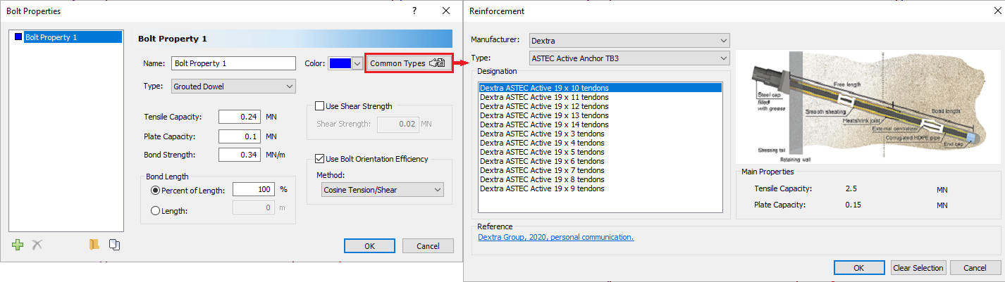 Bolt Properties Dialog