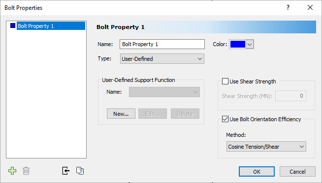 Bolt Properties Dialog