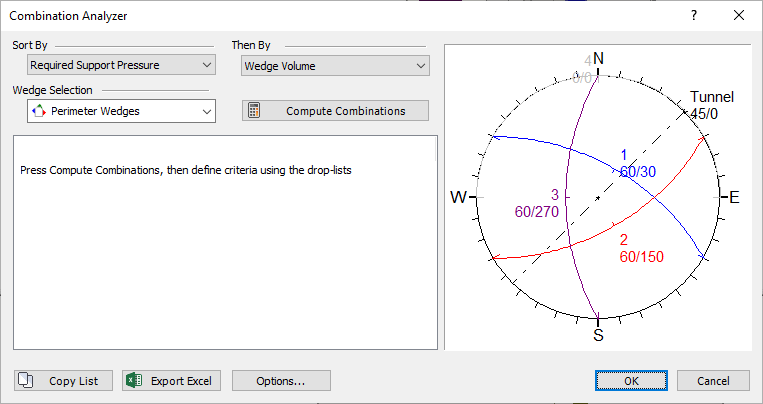 Combination Analyzer Dialog