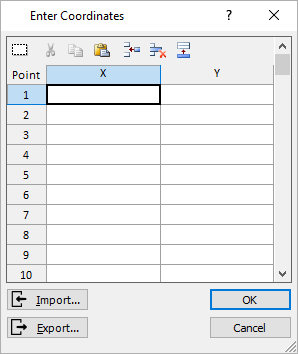 Enter Coordinates Dialog