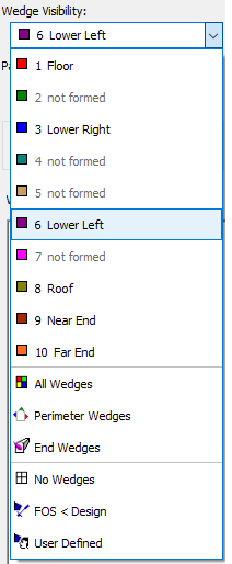 Wedge Visibility Dropdown List