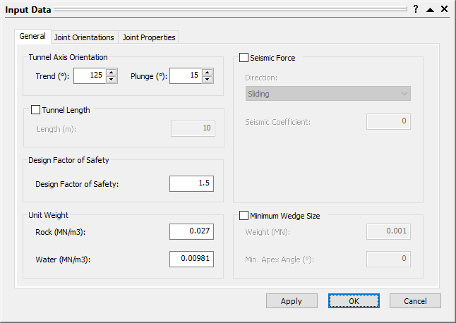 Input Data Dialog