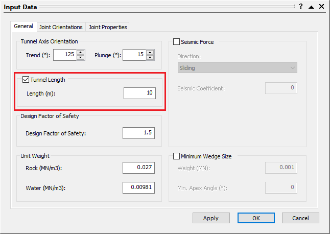 Input Data Dialog